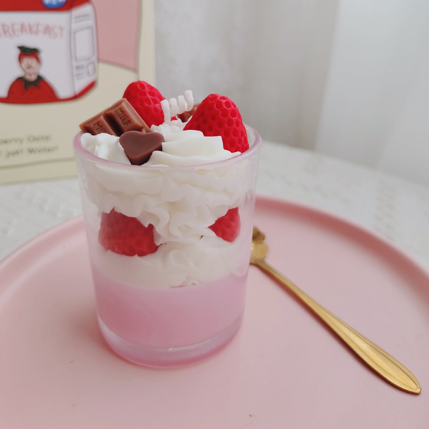 Blushing Berry Cloud Cake dessert candle