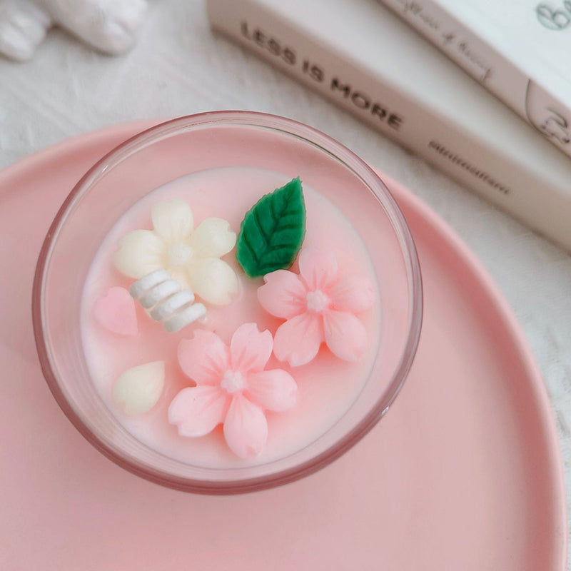 Golden Peach Chiffon dessert candle detail