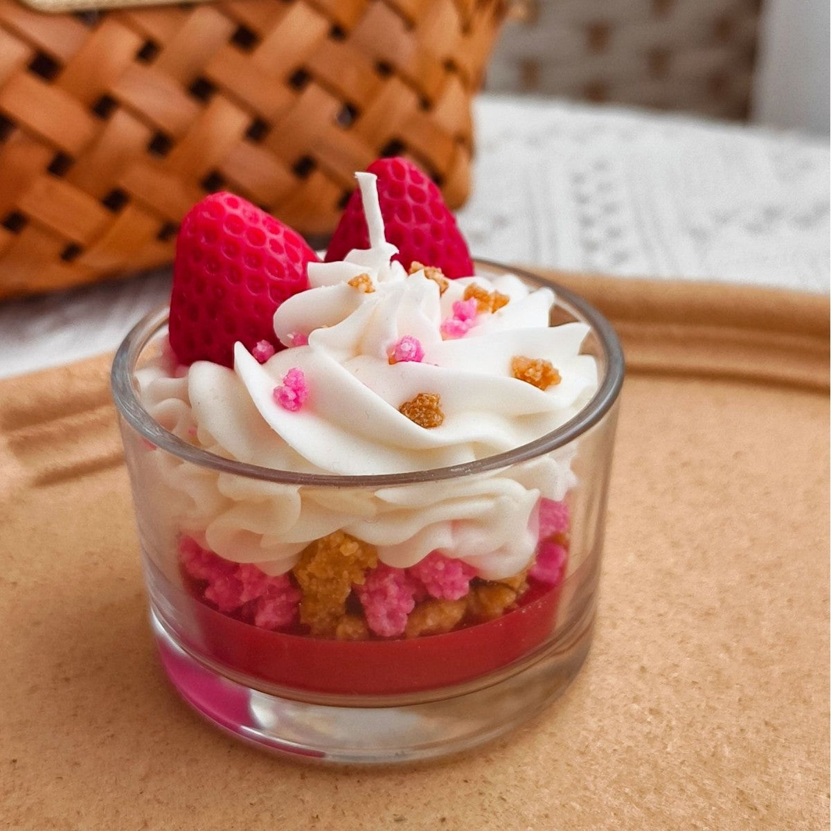 Waikiki Strawberry Swirl dessert candle