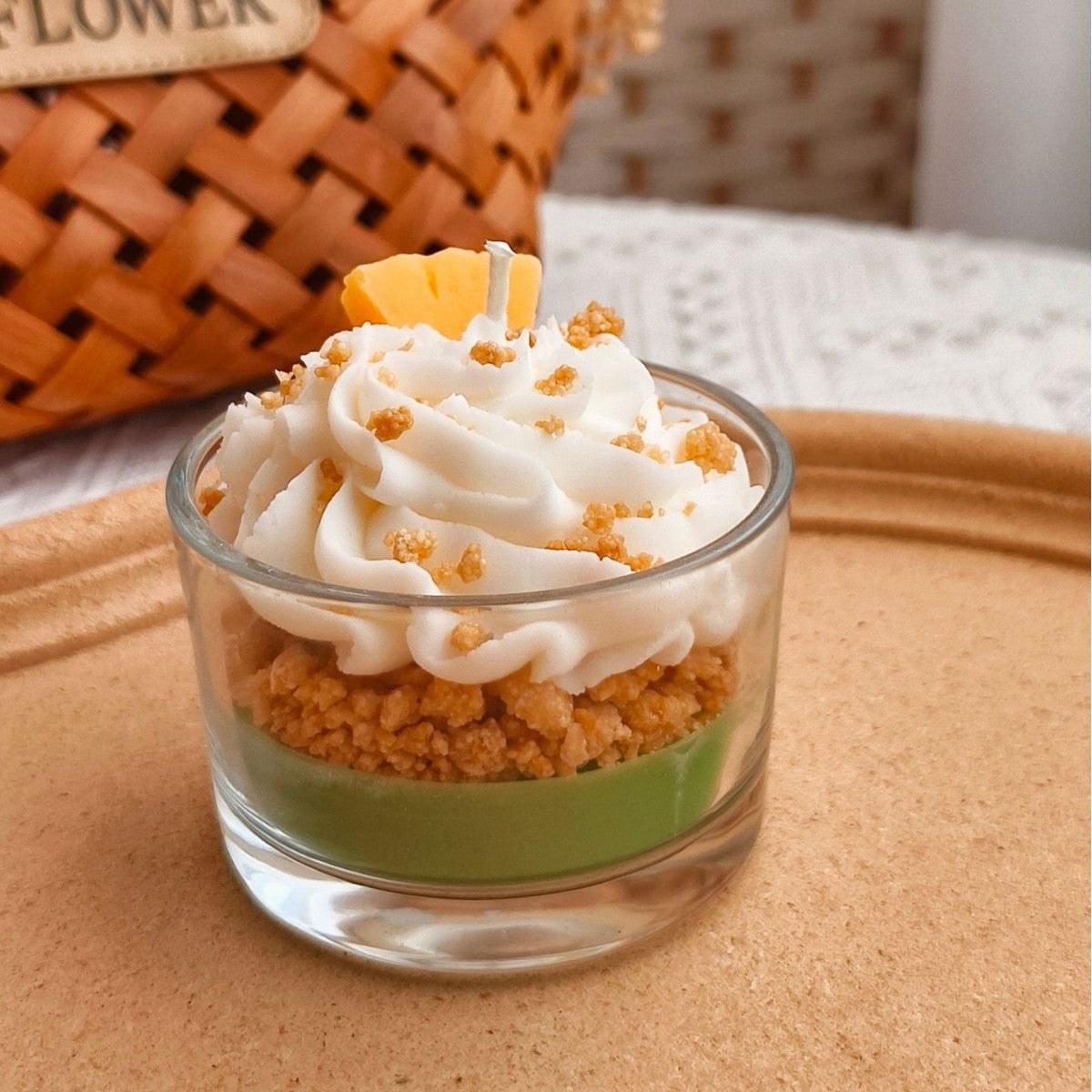 Matcha Cloud Whip dessert candle