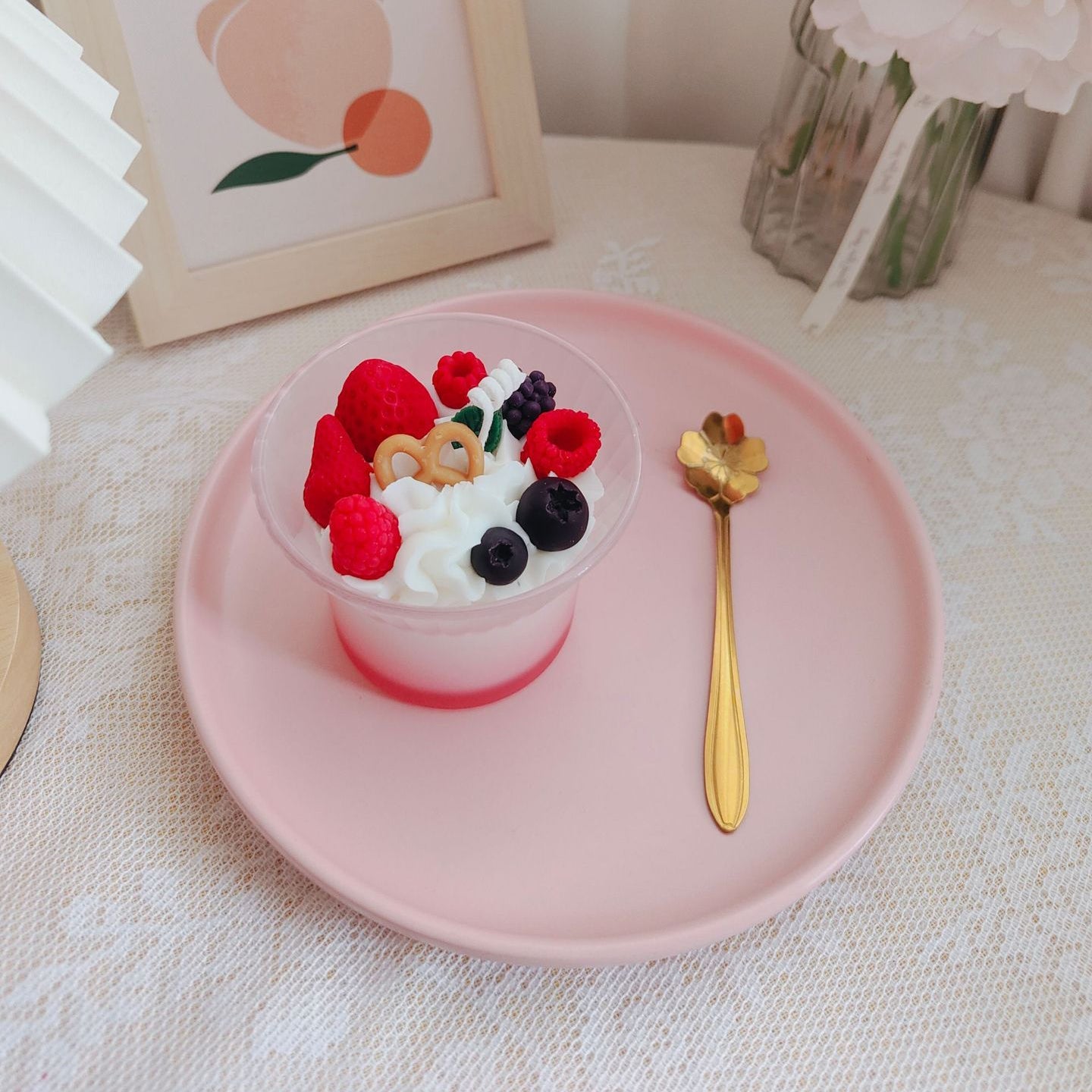 Cherry Blossom Scoop dessert candle