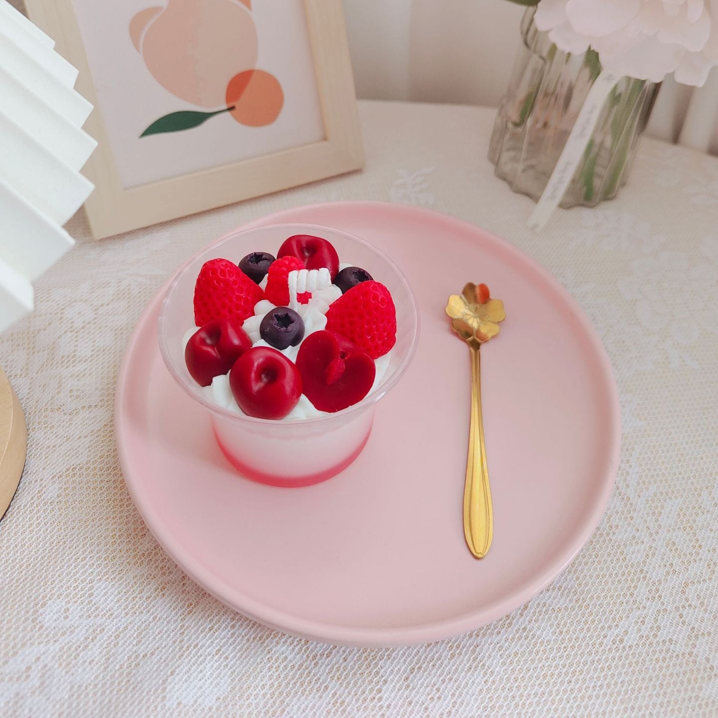 Ruby Rose Swirl dessert candle