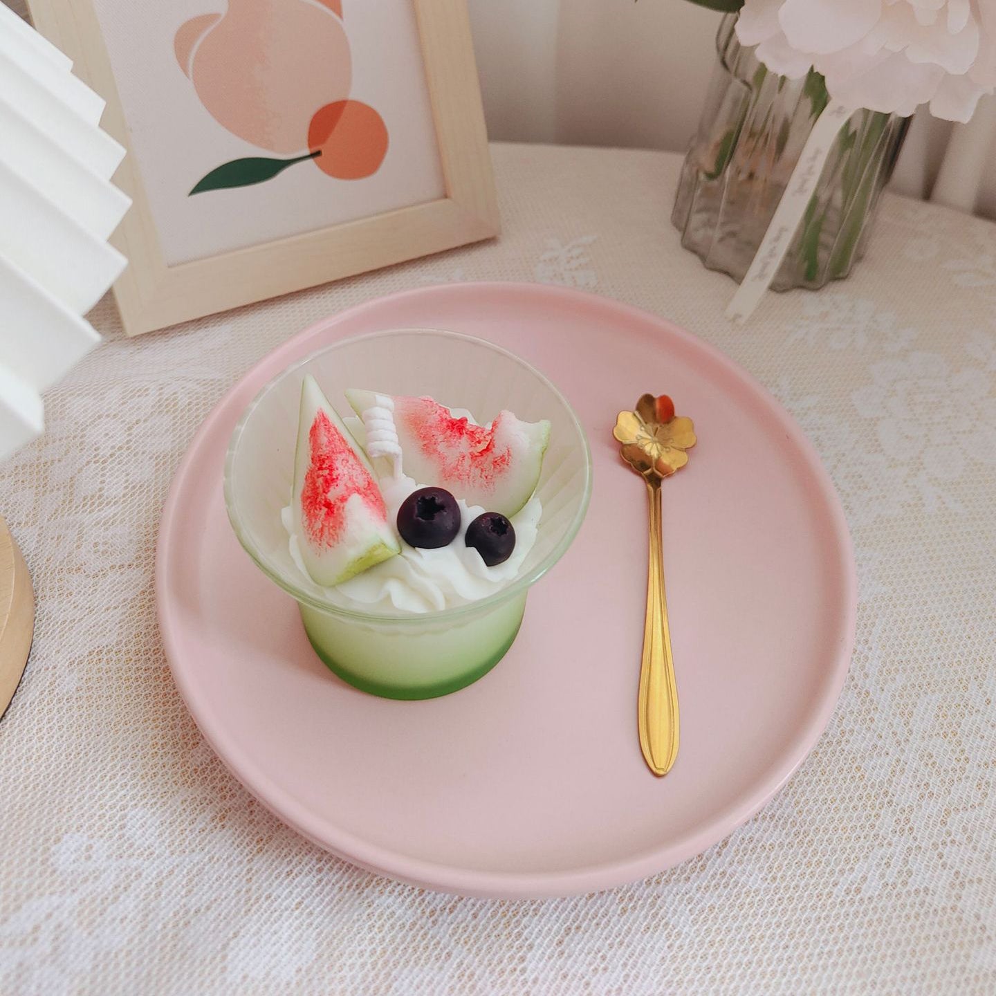 Mint Berry Sorbet dessert candle