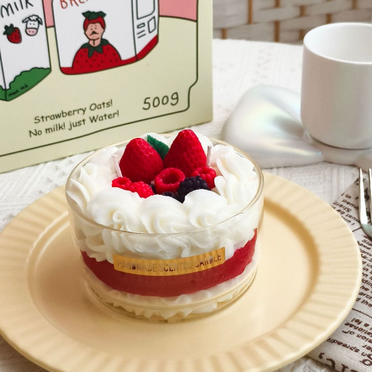 Strawberry Romance Cake candle