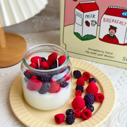 Berry Cheesecake Trifle dessert candle