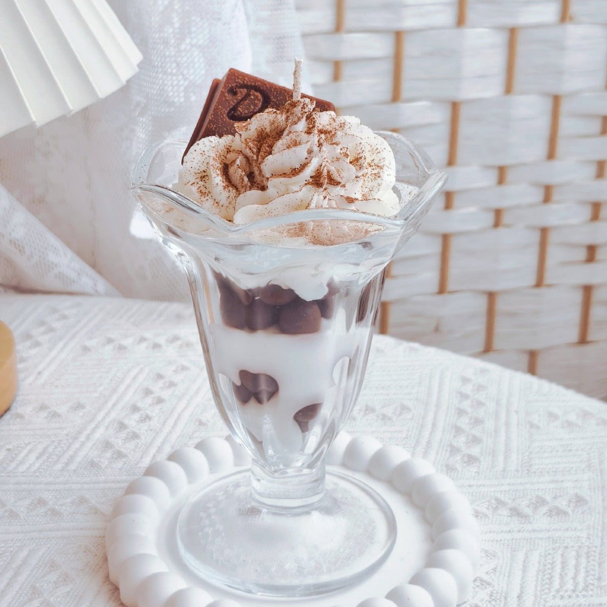 Mocha Cloud Parfait dessert candle