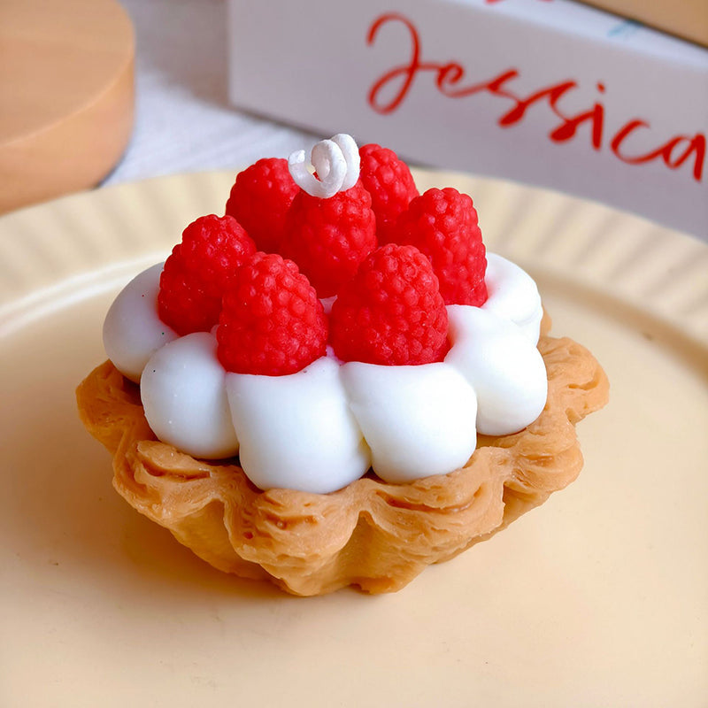 Strawberry Meringue Tart dessert candle