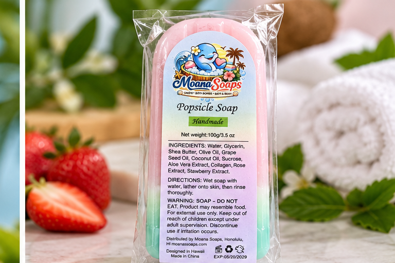 Pink Mint Popsicle Soap